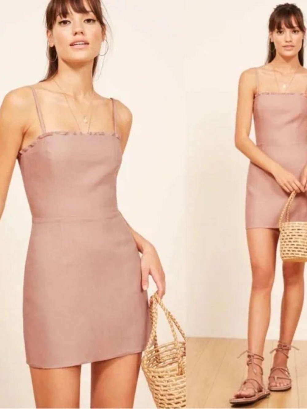 Reformation Ava Dress NWT pink linen XS